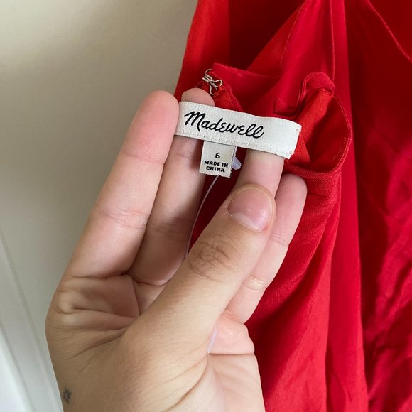 MADEWELL SILK EVA SIDE SLIT DRESS - SIZE 6 - Picture 6 of 9